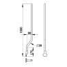 Tube de chasse 28mm contre-coudé avec queue de carpe longueur 1000cm