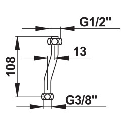Tube équipé pour urinoir applique 2641 (Porcher)
