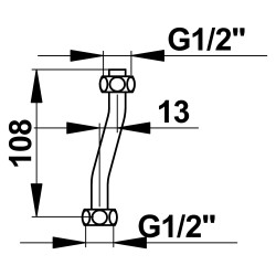 Tube équipé pour urinoir Moderne 3981/6520 (Porcher)