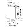 Tube alimentation encastré pour urinoir action siphonique