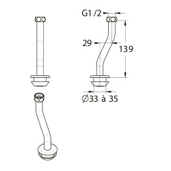 Tube équipé pour urinoir Blagnac (Geberit)