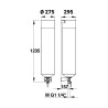 Bouteille d'accumulation d'eau à compression d'air 50L, H 1550 mm, Ø 250 mm