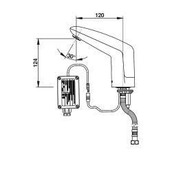 VOLTA Robinet simple sur plage 3 l/min secteur 230V CHROME