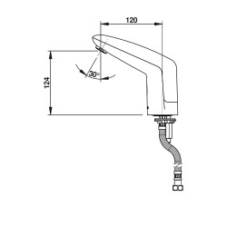 VOLTA Robinet simple sur plage 3 l/min piles 6V CHROME