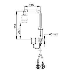 P5750 mitigeur électronique haut sur plage 8 l/min pile . Base tournante