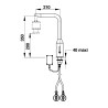 P5750 mitigeur électronique haut sur plage 8 l/min pile . Base fixe