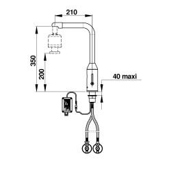 P5750 mitigeur électronique haut sur plage 8 l/min secteur . Base tournante