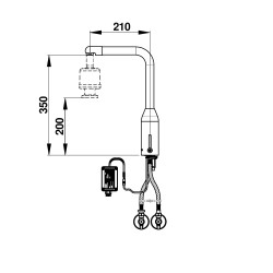 P5750 mitigeur électronique sur plage 8 l/min secteur . Base fixe. Start/Stop