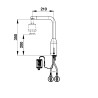 P5750 mitigeur électronique sur plage 8 l/min secteur . Base fixe. Start/Stop