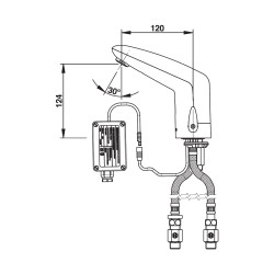 VOLTA Robinet mitigeur sur plage 3 l/min secteur 230V CHROME avec RA