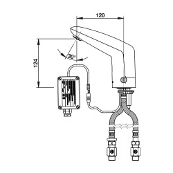 VOLTA Robinet mitigeur sans manette 3 l/min secteur 230V CHROME avec RA