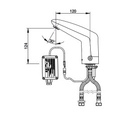 VOLTA Robinet mitigeur sans manette 3 l/min secteur 230V CHROME