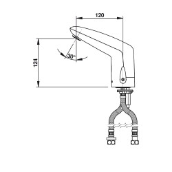 VOLTA Robinet mitigeur sur plage 3 l/min piles 6V CHROME