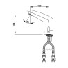 VOLTA Robinet mitigeur sur plage 1,9 l/min piles 6V CHROME avec RA