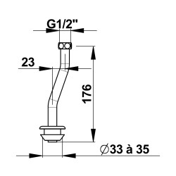 Tube pour robinet d"urinoir siphonique Sensao 8400 N