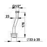 Tube pour robinet d"urinoir siphonique Sensao 8400 N