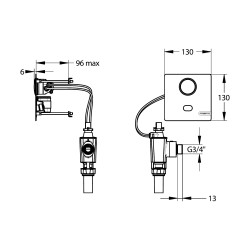 P7000 XL N Chasse directe électronique cloison inox secteur 4-6L sans bride