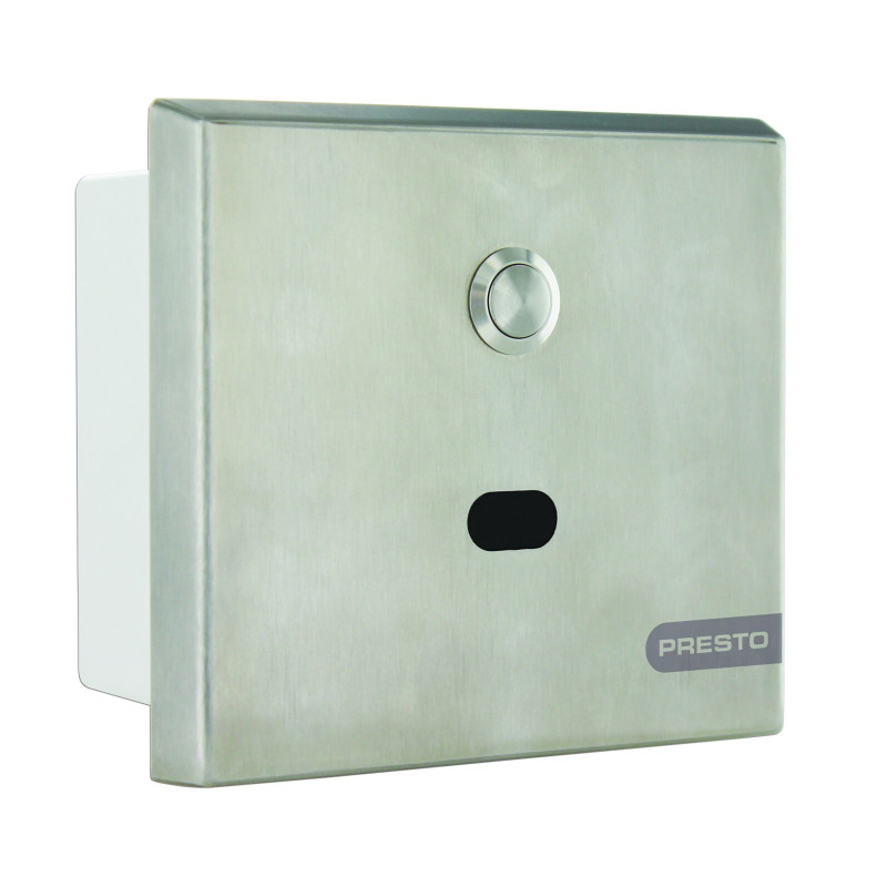 Robinet d'urinoir encastré électronique Sensao 8500 N, avec bouton, face inox