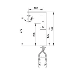 PRESTO SO'O® avec rehausse Robinet mitigeur 3 l/min piles CAPOT BLANC avec RA