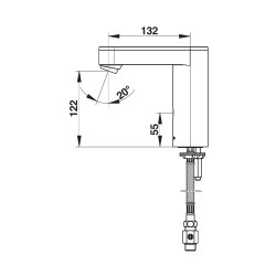 PRESTO SO'O® Robinet simple 3 l/min pile 6V CHROME avec RA