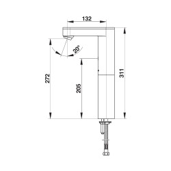 PRESTO SO'O® avec rehausse Robinet simple 3 l/min piles 6V CHROME