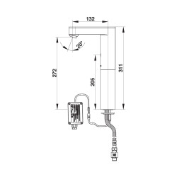 PRESTO SO'O® avec rehausse robinet simple 3 l/min secteur 230V CHROME avec RA