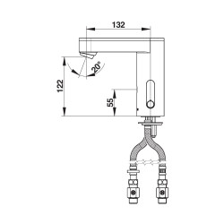 PRESTO SO'O® Robinet mitigeur 1,9 l/min piles 6V CHROME avec RA