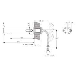 LINEA Robinet mitigeur mural TC 3l/min Piles 6V NOIR MAT avec RA