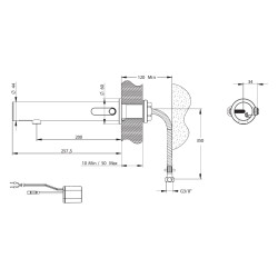 LINEA Robinet mitigeur mural TC 1,9l/min Secteur 12-24V OR BROSSE