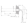 LINEA Robinet simple mural TC 1,9l/min Piles 6V NOIR POLI avec RA