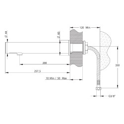 LINEA Robinet simple mural TC 1,9l/min Piles 6V CUIVRE BROSSE