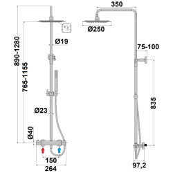 Colonne douche thermostatique COX / ORTENCE