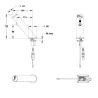 LINEA Robinet simple sur plage 3l/min Secteur 230V NOIR POLI avec RA