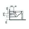 Cuvette suspendue longue NF pour chasse, longueur 700 mm