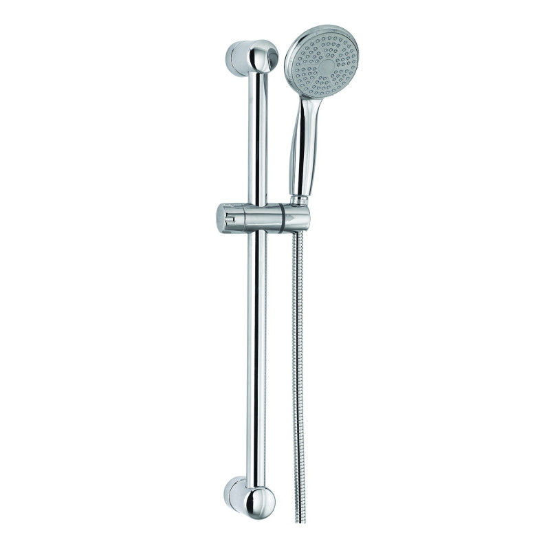 Barre de douche 600 mm, douchette 1 jet, flexible 1500 mm, coulisseau