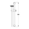 Barre de douche 600 mm, douchette 1 jet, flexible 1500 mm, coulisseau