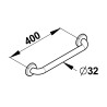 Barre 400 mm inox brossé d32mm