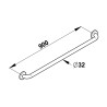 Barre 900 mm inox brossé d32mm