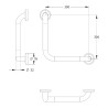 Barre coudée 90° inox brossé de diamètre 32mm - 300 x 300 mm