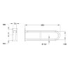 Barre relevable sans béquille ø32 650 mm inox brossé