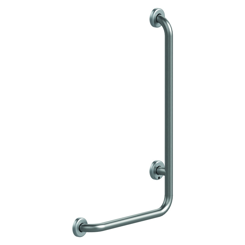 Barre coudée gauche 90° d32mm 450 x 750 mm inox brossé