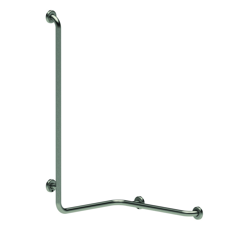 Barre douche d'angle d32 mm inox brossé 115x 560 x 660 mm - Modèle gauche