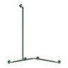 Barre d'angle gauche avec barre verticale en t - 5 points- inox brossé d32mm