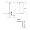 Barre d'angle gauche avec barre verticale en t - 5 points- inox brossé d32mm
