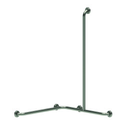 Barre d'angle droite avec barre verticale en t - 5 points - inox brosse 32mm