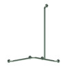 Barre d'angle droite avec barre verticale en t - 5 points - inox brosse 32mm