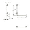 Barre droite coudée 90° 450x1150 mm - inox brossé d32 mm