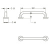 Barre droite en acier époxy blanc 300 mm (sans vis) - diamètre 25 mm