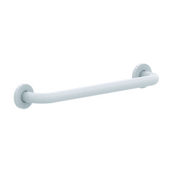 Barre droite en acier époxy blanc 400 mm (sans vis) - diamètre 25 mm