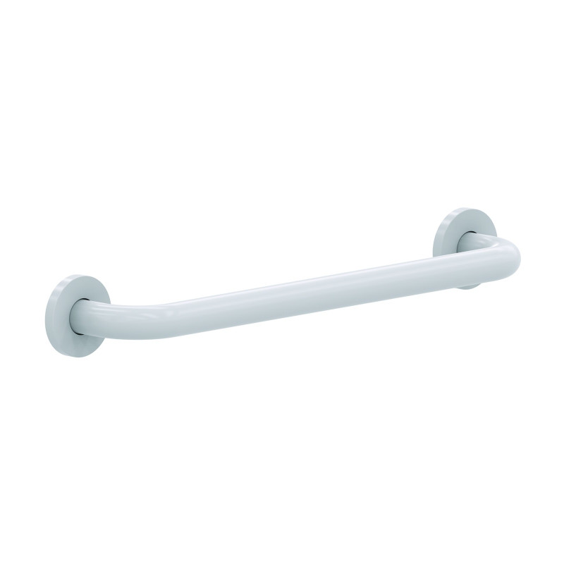 Barre droite en acier époxy blanc 400 mm (sans vis) - diamètre 25 mm